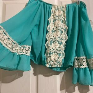 Spring elastic off shoulder casual crop